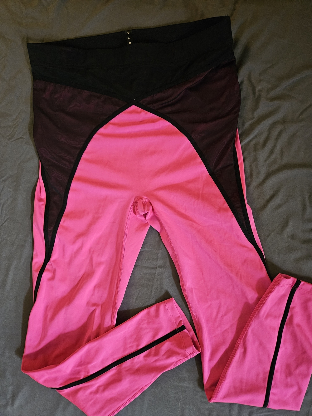 Hot Pink and Black Athletic Leggings
